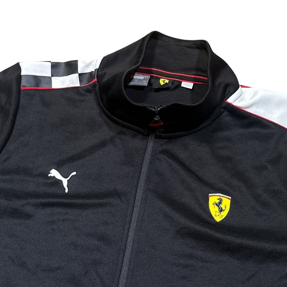 Puma Scuderia Ferrari F1 Formula 1 Racing Flag Track Jacket Black Mens 2XL - Picture 3 of 8